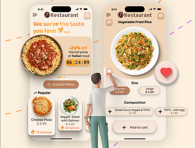 Restaurant ordering app app branding design graphic design logo ui