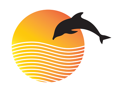 Dolphin dolphin graphic illustrator minimal playground sunset