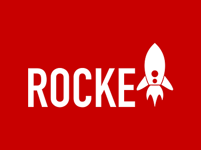 Rocket icon logo minimal playground red rocket wordplay