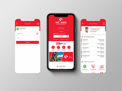 NIC Asia Mobile App UI