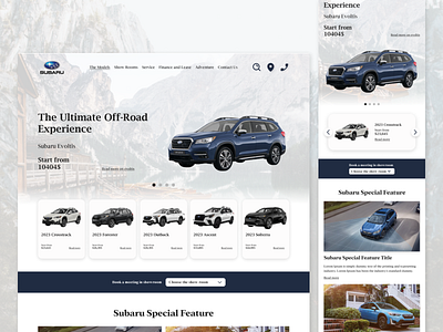 Subaru Cars Website and Mobile Apps UI UX Design adventure apps automotive cars design mobile subaru ui ux website