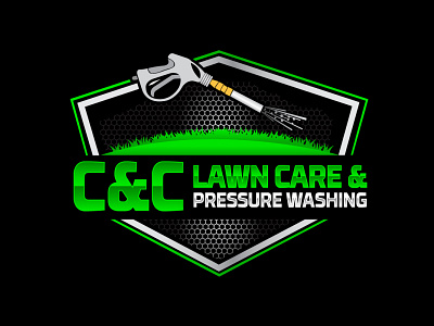 Lawn care and Pressure washing logo design graphics design lawn care logo logo design pressure washing vector