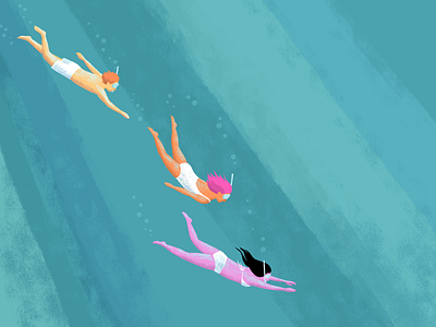 Dive Deeper digital humans illustration photoshop swimming travel water