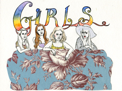 GIRLS fan art girls hand drawn hbo pen and ink tv show