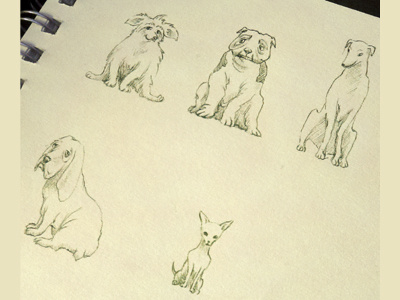 Doggie sketches animals art creatures dog illustration puppy sepia sketch sketchbook
