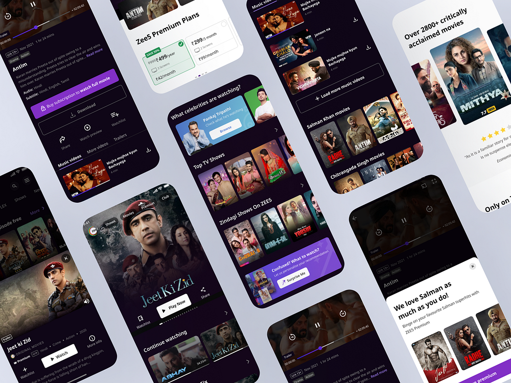 ZEE5 app redesign by Prateek Saini on Dribbble