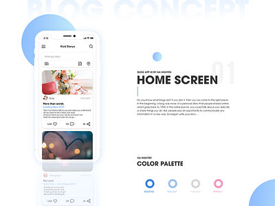 Mobile UI/UX design Concept - Blog App