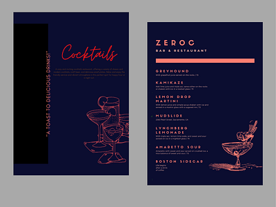 A Coffee Integral - Cocktails aesthetic branding cafe cocktails color color palette colour delicious design drinks mennu restaurant restaurant menu taste