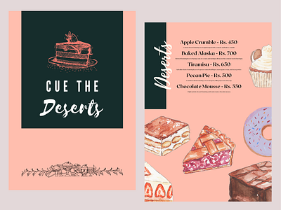 A Coffee Integral - Deserts aesthetic branding cafe cakes color color palette colour deserts design graphic design menu restaurant restaurant menu zero