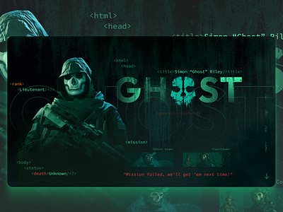 Web Design Concept | Call of Duty Modern Warfare II Characther call of duty ghost graphic design landing page social media web concept