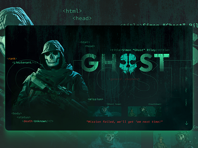 Web Design Concept | Call of Duty Modern Warfare II Characther