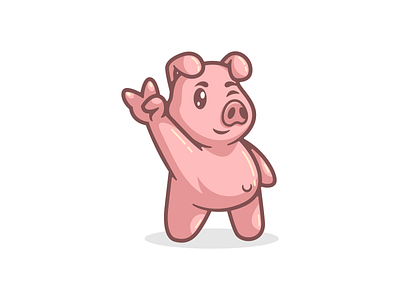 Cute Pig Illustration Cartoon animal cartoon character cute design graphic design illustration logo