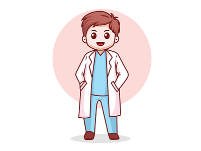 Young Doctor Illustration Cartoon cartoon character cute design graphic design illustration logo