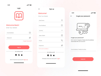 Login Screens For Mobile App app design designer login ui ux