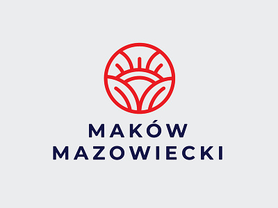 Makow Logo brand branding city design identity logo logotype mark poppy red and blue symbol