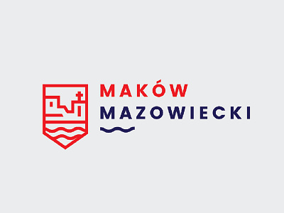 Makow Logo 02 brand branding city design identity logo mark red and blue symbol
