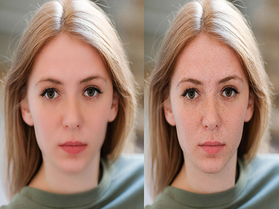 Skin retouching before and after