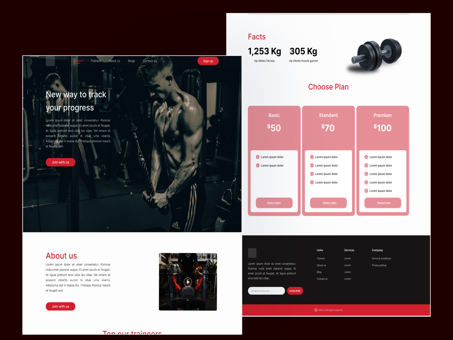Fitness Landing Page || Ui Design by Eslam O. Ali on Dribbble