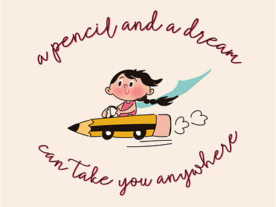 Pencil car car design dream illustration pencil super woman vector