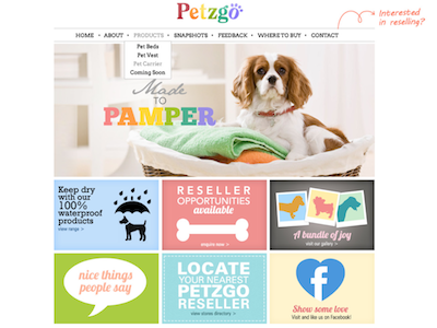 Petzgo.com.au homepage pet website
