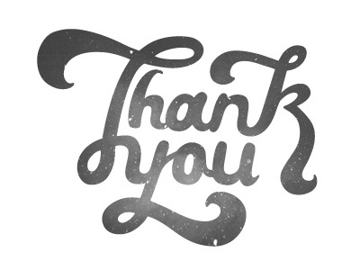 Hand-drawn thank you lettering typography