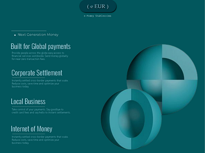 (e-Money) Stablecions. animation branding design e money fonts webflow