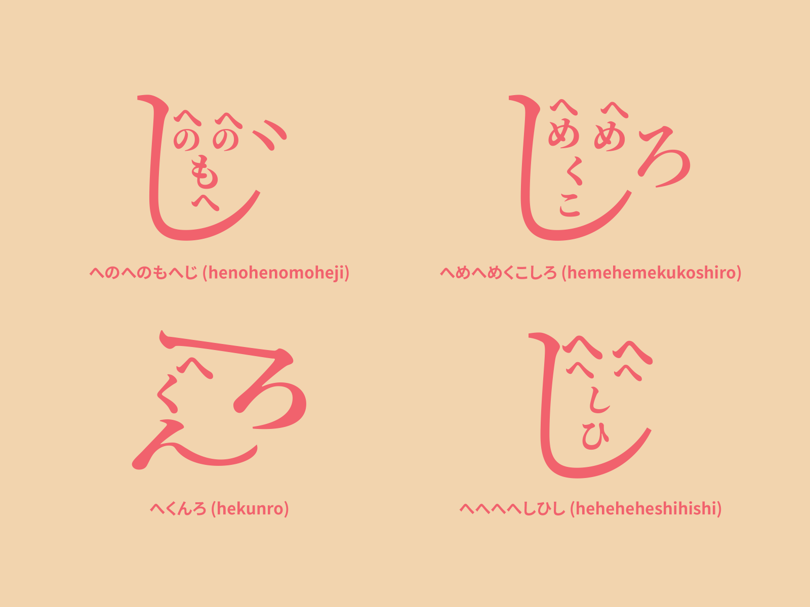 Henohenomoheji Faces Drawn With Hiragana Characters By Michael