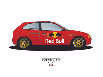 Mitsubishi Colt - Red Bull edition automotiveart car illustration jdm mitsubishi redbull vector