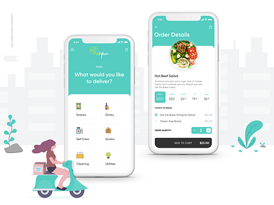 Delivery app concept app delivery food ui