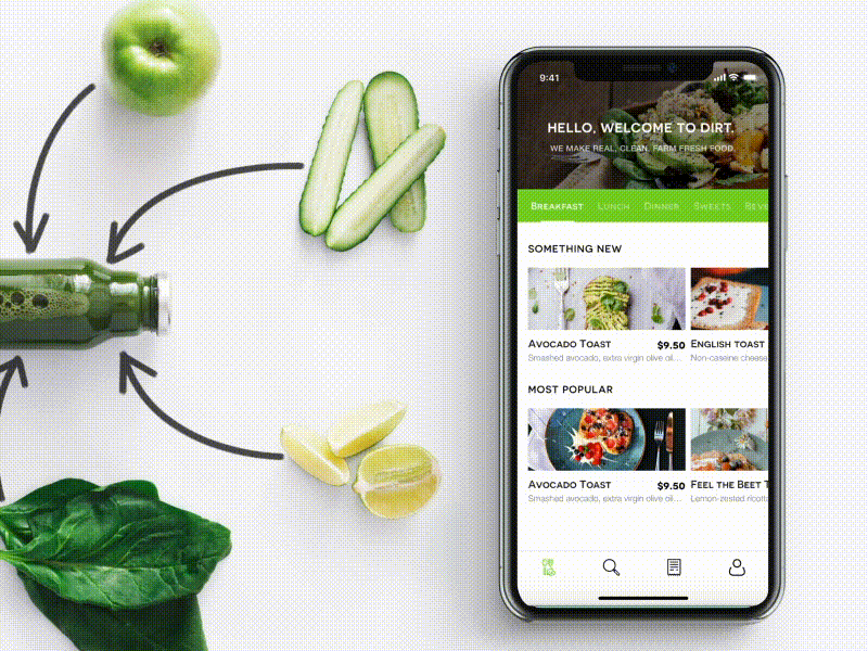 Order Healthy Food design food healthy interaction iphonex motion ordering ui ux