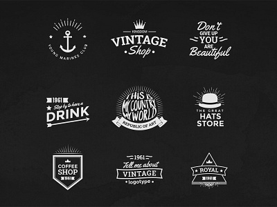 Vintage Logos Template Bundle