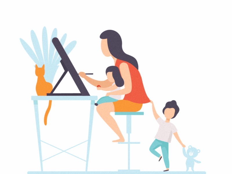 An Artist Mom 2d animation after effects animation download free illustration motion design motion graphic vector