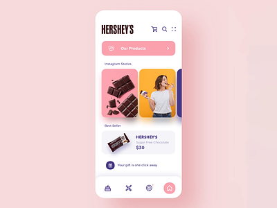 HERSHEY'S Chocolate Mobile App Animation animation app apple chocolate clean ui cuberto design download food free inspiration invision liquid motion design ramotion ui ui design user interface ux