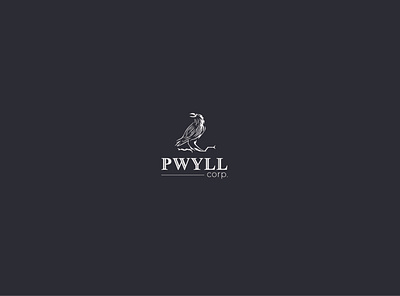 Pwyll corp. branding crow design illustration logo raven vector