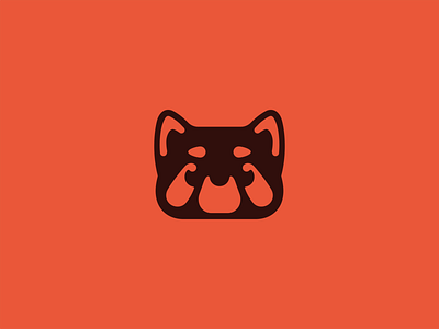 Red Panda animal branding design flat logo red panda vector