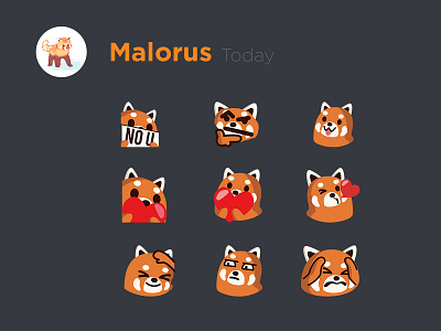 Red Panda Emojis design discord emojis emotes illustration red panda