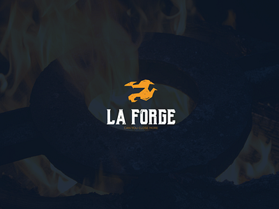 La Forge branding design flat forge logo vector