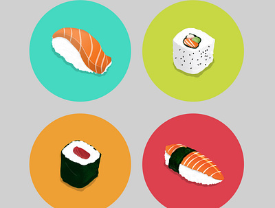sushi icons icons illustration sushi