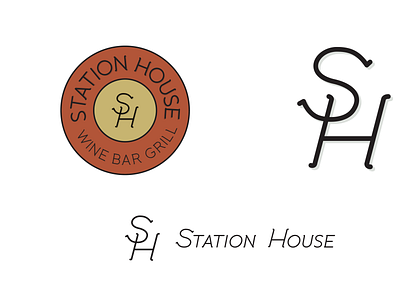 Station House Logo badge branding logo logo design monogram restaraunt type vintage