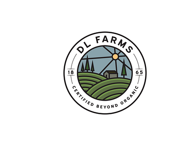 DL Farms Logo badge badge design circle logo farm logo logo design vintage