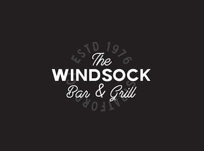 The Windsock Bar & Grill badge logo logo design script type