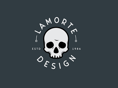 LaMorte Design Logo badge logo logo design skull vintage