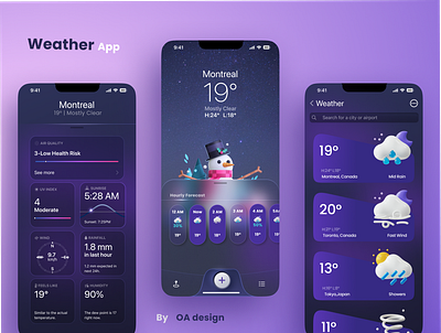 Weather App Ui Design For iOS 16 app design branding graphic design ios ui ux