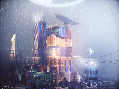 Rain City cinema 4d design idmg illustration motiondesign