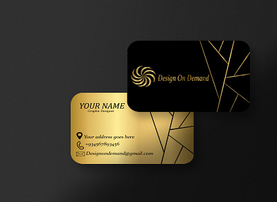 BLACK & GOLD ELEGANT BUSNIESS CARD TEMPLATE DESIGN VECTOR IMAGE. 3d branding busniesscard design graphic design illustration logo vector