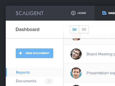 Admin Dashboard admin button clean dashboard document flat list menu report scaligent space white