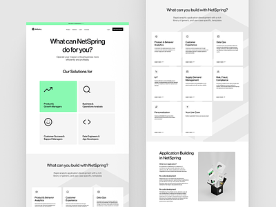 NetSpring • Solutions clean design flat menu minimal ui webdesign white