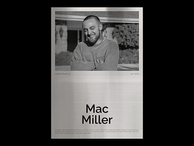 1/365: Poster inspired by the music of Mac Miller black branding clean concept dark design graphic design layout mac miller music paper poster poster design print show poster simple texture type typography visual design