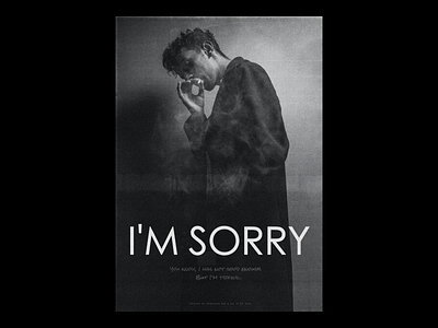 10/365: Sorry black black and white branding challenge clean content dark design font graphic design layout paper poster poster design print simple type typography visual visual identity