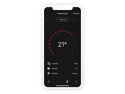 Smart Home - Temperature adobe xd app appconcept design ios ios 12 iphone x mobile app screen smart home tempera ui ui design ux design